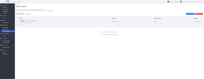 KeyHelp Control Panel - Cronjob Verwaltung