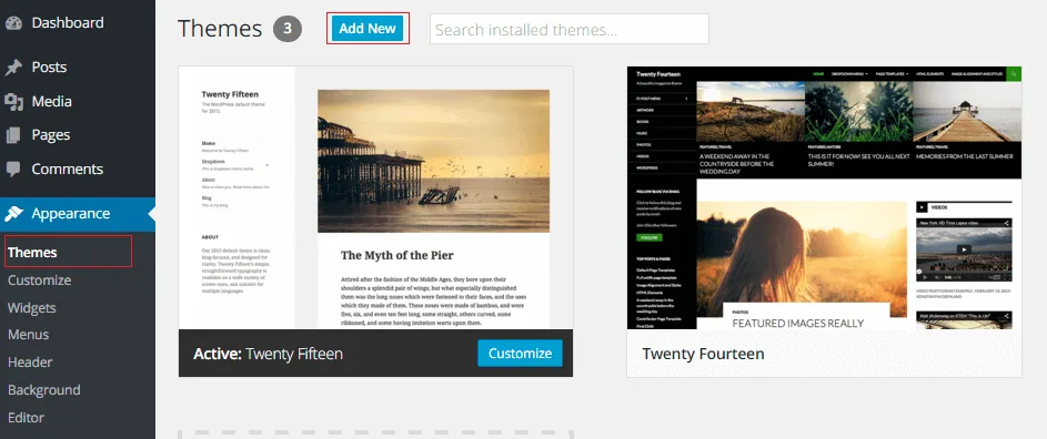 Wordpress Theme Upload