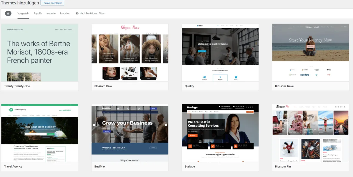 Wordpress Theme Bibliothek