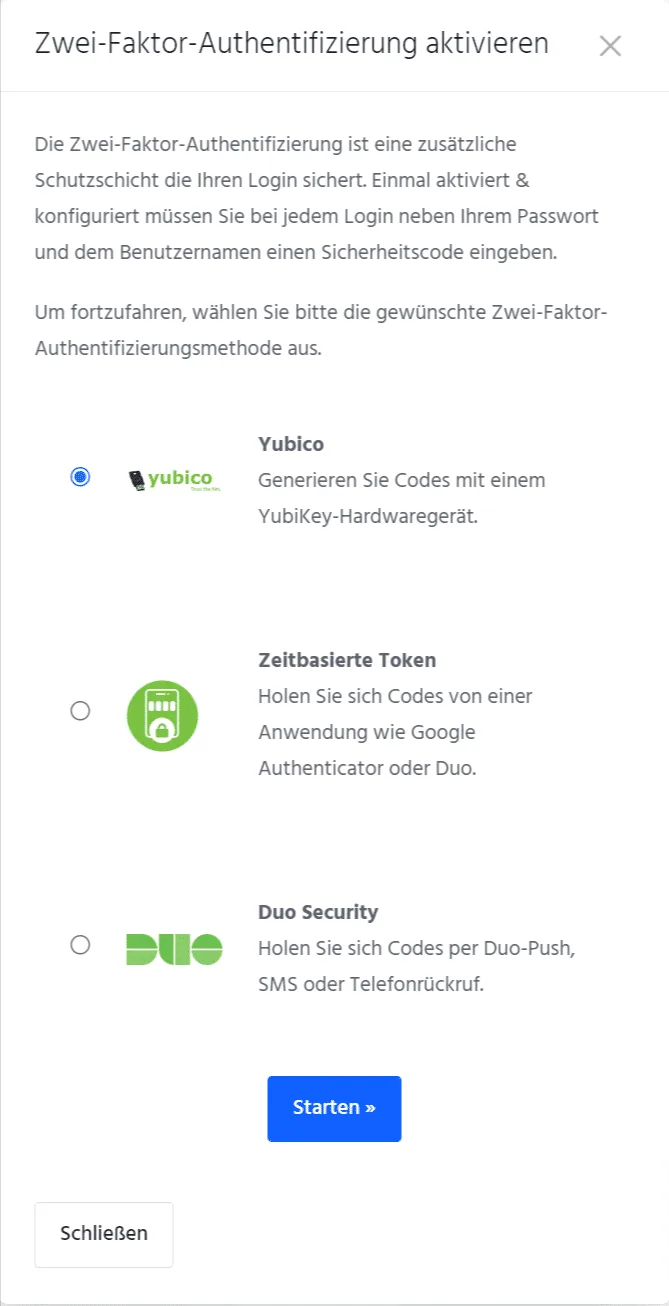 Two-factor authentication - options