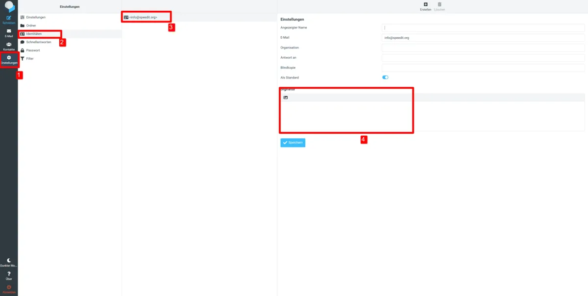 SpeedIT Webmailer - Signatur Einstellungen
