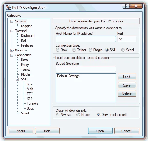 SSH - Putty Maske