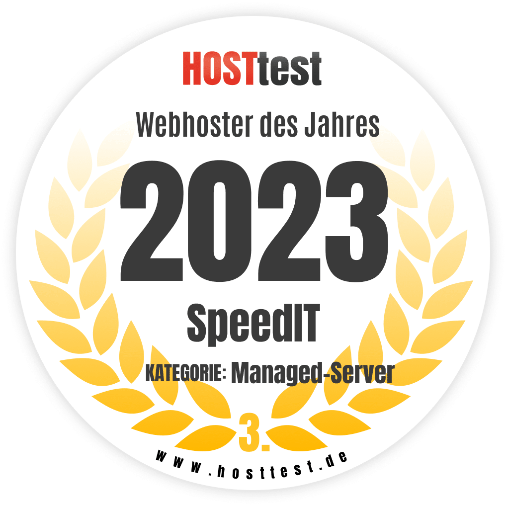 Webhoster des Jahres 2023 - SpeedIT Solutions - Managed Server - Platz 3